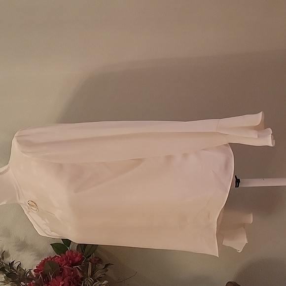 DKNY long sleeve blouse size M white color - Picture 5 of 12